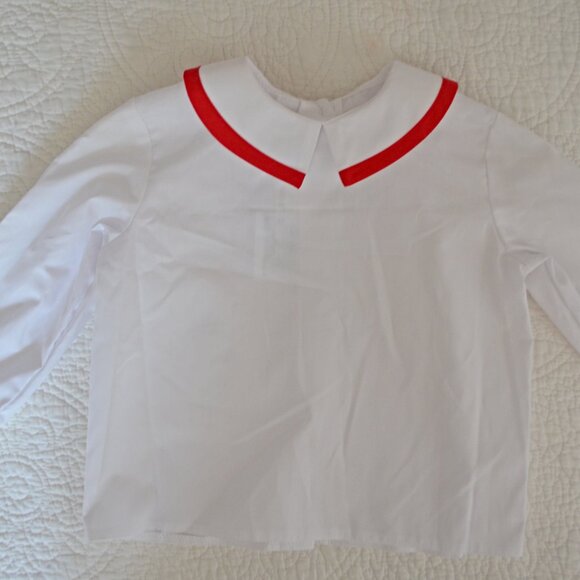 NWT Boys' Red & White Gingham Reversible Christmas Longall Outfit Size 24 - Picture 9 of 13